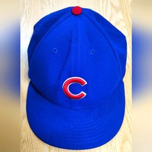 Chicago Cubs Hat New Era Size 7 3/8 59Fifty Blue Baseball On Field Cap